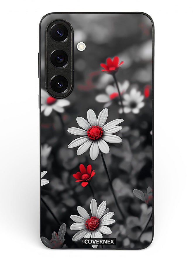 Covernex Samsung Galaxy S24 Protective Case Cover Printed Featuring Midnight Daisies Set of Flowers - Image 2